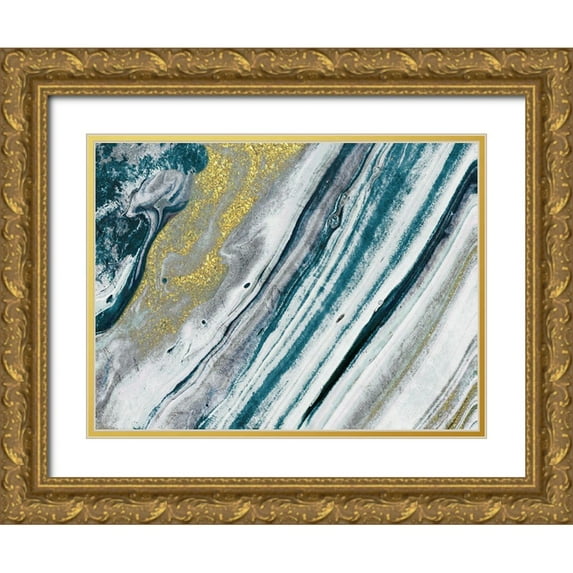 Prime, Marcus 24x19 Gold Ornate Wood Framed with Double Matting Museum Art Print Titled - Golden Toned Stone 1