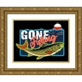 thumbnail image 1 of Prime, Marcus 24x19 Gold Ornate Wood Framed with Double Matting Museum Art Print Titled - Gone Fishing, 1 of 4