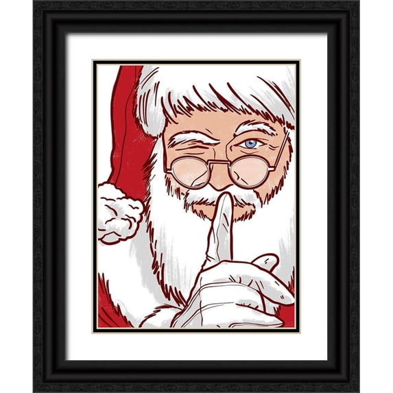 Prime, Marcus 25x32 Black Ornate Wood Framed with Double Matting Museum Art Print Titled - Santas Secret