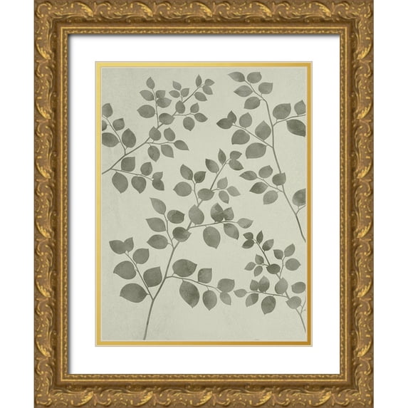 Prime, Marcus 25x32 Gold Ornate Wood Framed with Double Matting Museum Art Print Titled - Botanical Pattern