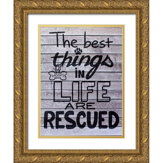 Prime, Marcus 25x32 Gold Ornate Wood Framed with Double Matting Museum Art Print Titled - Rescued Love 1