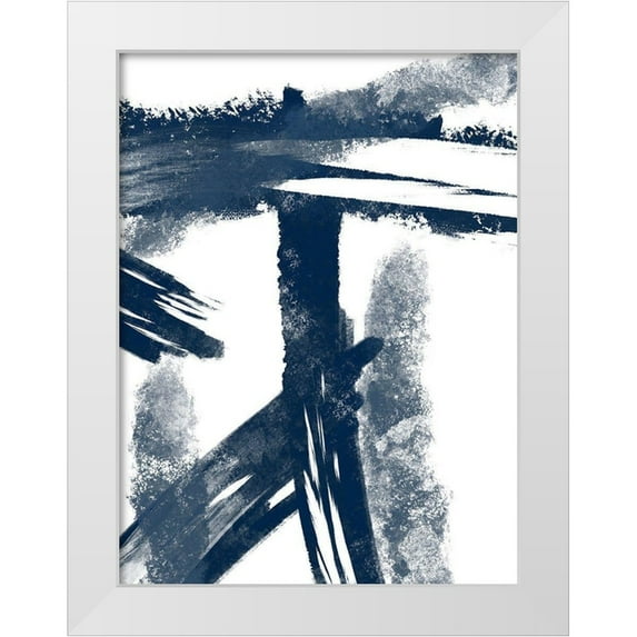 Prime, Marcus 25x32 White Modern Wood Framed Museum Art Print Titled - Navy Striking Seams 1