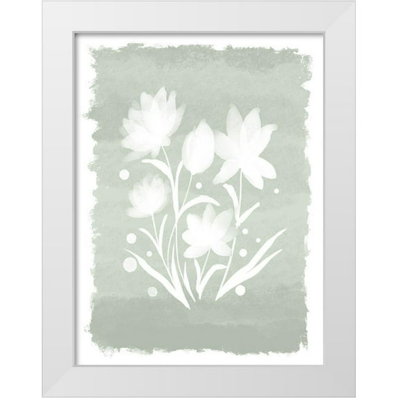Prime, Marcus 25x32 White Modern Wood Framed Museum Art Print Titled - Watercolor Florals 1