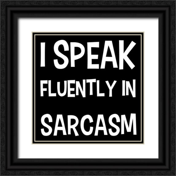 Prime, Marcus 26x26 Black Ornate Wood Framed with Double Matting Museum Art Print Titled - Fluently Speaking