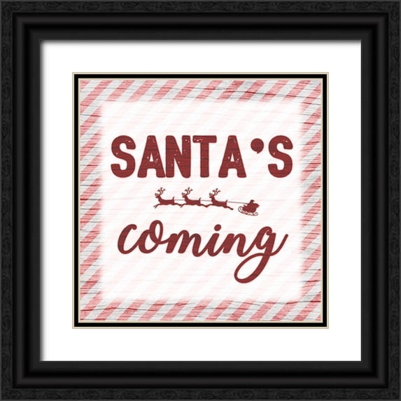 Prime, Marcus 26x26 Black Ornate Wood Framed with Double Matting Museum Art Print Titled - Santas Coming