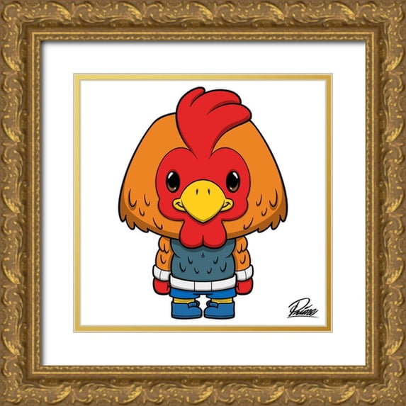 Prime, Marcus 26x26 Gold Ornate Wood Framed with Double Matting Museum Art Print Titled - Connor Chicken