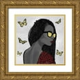 thumbnail image 1 of Prime, Marcus 26x26 Gold Ornate Wood Framed with Double Matting Museum Art Print Titled - Crimson Leopard And Butterfly Fashion 2, 1 of 4