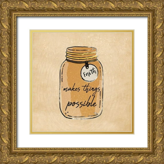 Prime, Marcus 26x26 Gold Ornate Wood Framed with Double Matting Museum Art Print Titled - Faith Jar 1