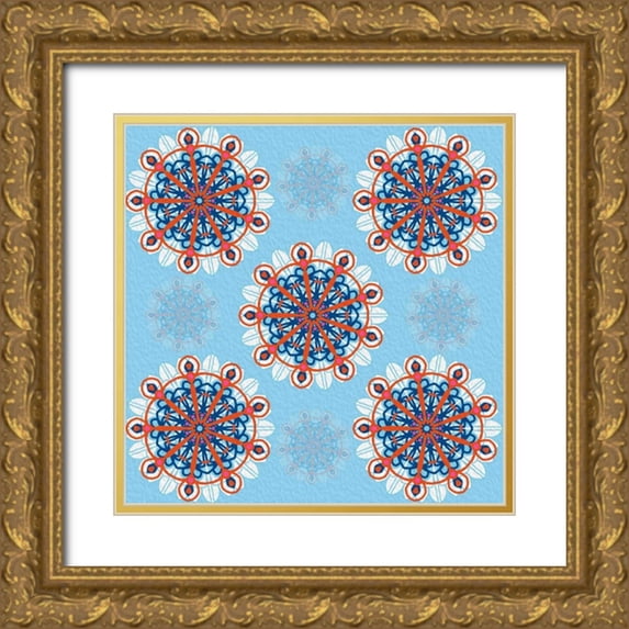 Prime, Marcus 26x26 Gold Ornate Wood Framed with Double Matting Museum Art Print Titled - Mandala 1