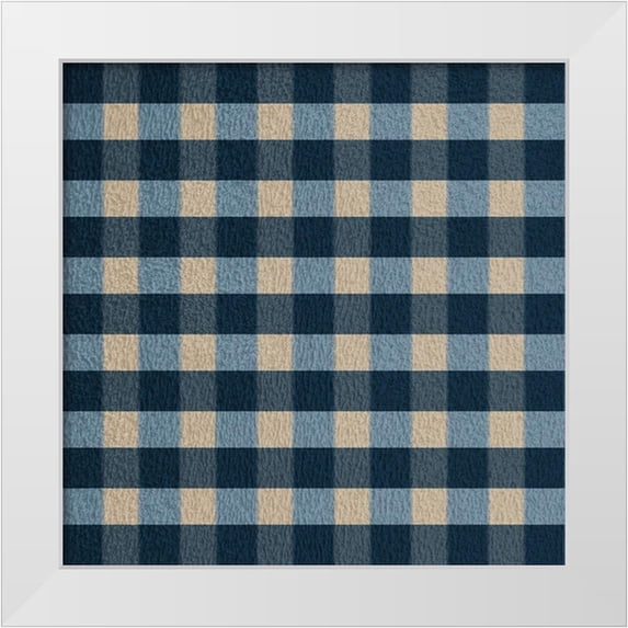 Prime, Marcus 26x26 White Modern Wood Framed Museum Art Print Titled - Blue Hue Gingham