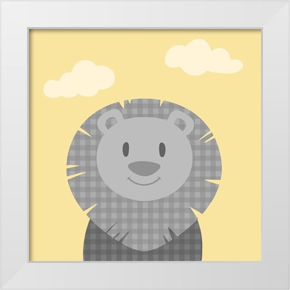 Prime, Marcus 26x26 White Modern Wood Framed Museum Art Print Titled - Funky Lion