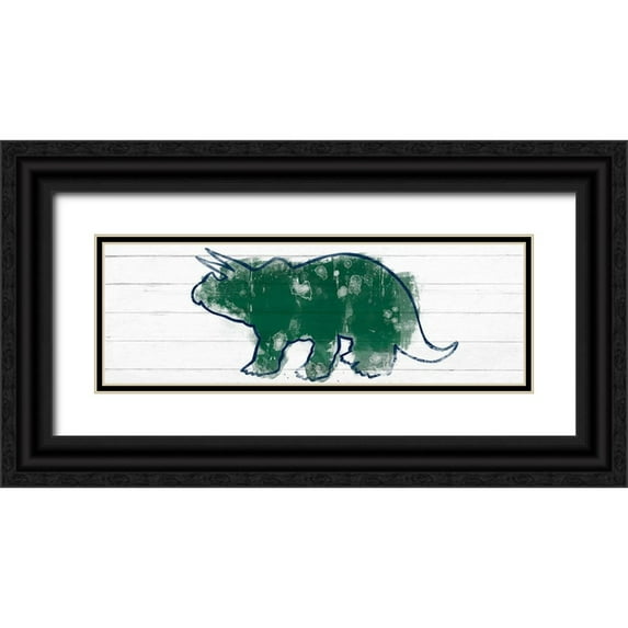 Prime, Marcus 32x13 Black Ornate Wood Framed with Double Matting Museum Art Print Titled - Kiddie Dino 1