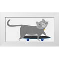 thumbnail image 1 of Prime, Marcus 32x18 White Modern Wood Framed Museum Art Print Titled - Skateboarding Cat, 1 of 4