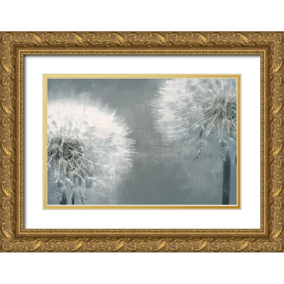 Prime, Marcus 32x23 Gold Ornate Wood Framed with Double Matting Museum Art Print Titled - Moonlit Dandelions 1