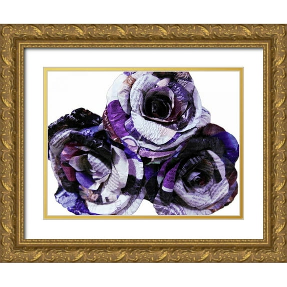 Prime, Marcus 32x25 Gold Ornate Wood Framed with Double Matting Museum Art Print Titled - Paper Roses