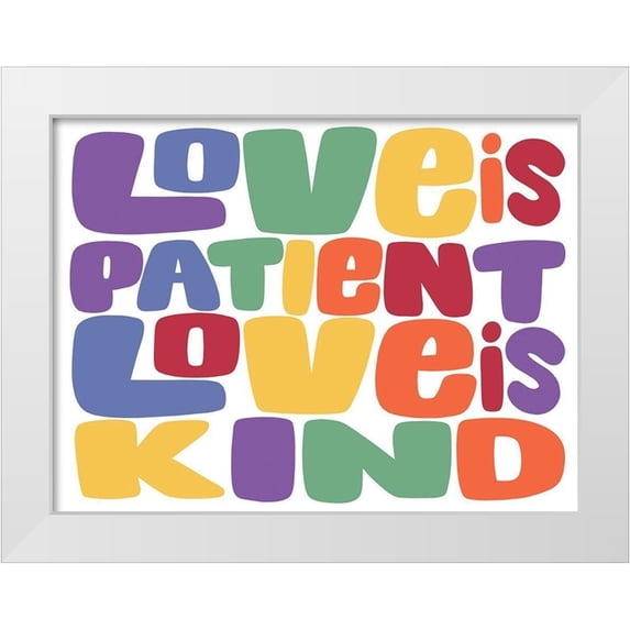 Prime, Marcus 32x25 White Modern Wood Framed Museum Art Print Titled - Love Is Patient