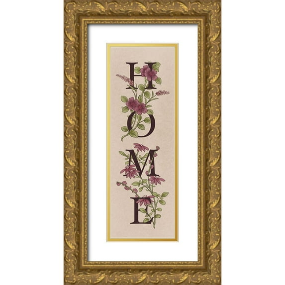Prime, Marcus 7x14 Gold Ornate Wood Framed with Double Matting Museum Art Print Titled - Floral Home 2