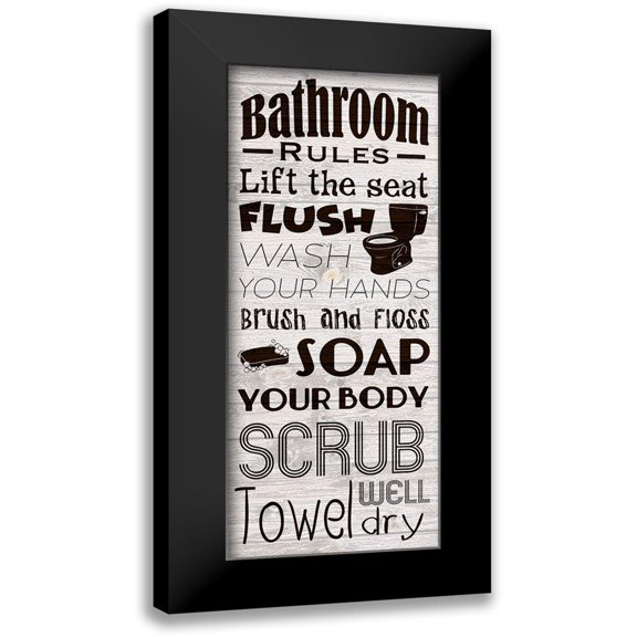 Prime, Marcus 8x14 Black Modern Framed Museum Art Print Titled - Bath Rules