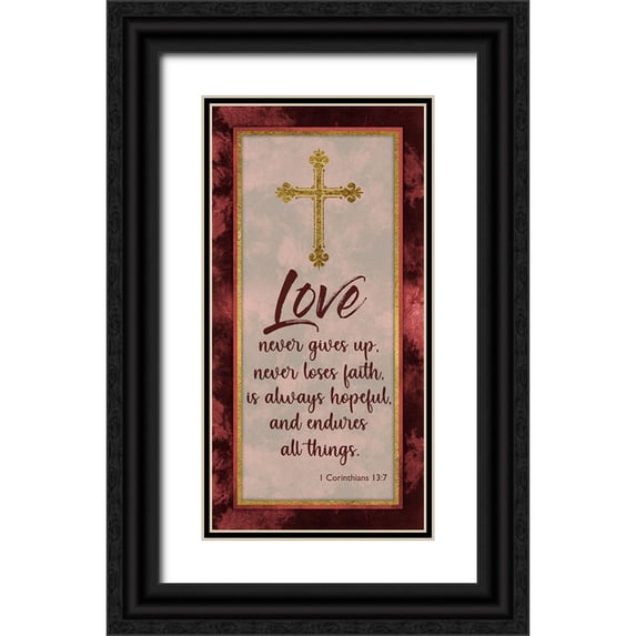 Prime, Marcus 9x14 Black Ornate Wood Framed with Double Matting Museum Art Print Titled - Endure All