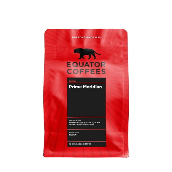Prime Meridian Blend - Roasted by Equator Coffees - Freshly Ground Coffee - 12 Ounce Bag