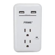 Prime PBUSB342S 125V 2-Outlet & 3.4A 2-USB Charger With Surge Protection