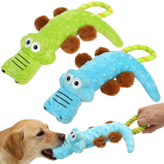 Prime Pets Squeaky Dog Toys, Tug of War Puppy Toys, 2 Pack Plush Dog Chew Toys for Small, Large Dogs