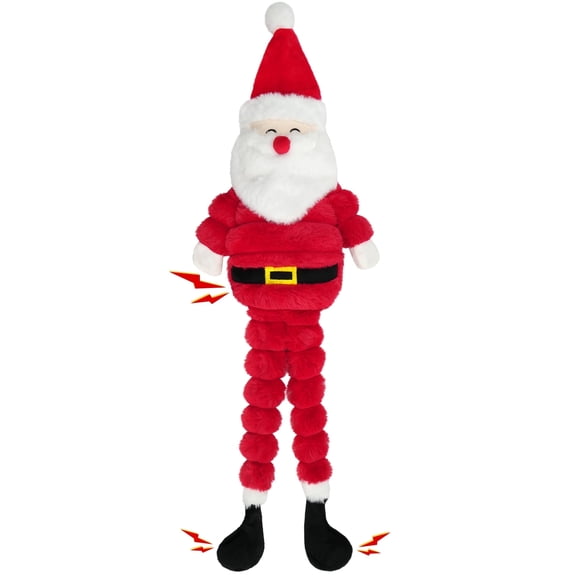 Prime Pets Dog Toys, 26" Large Plush Squeaky Dog Toys,Stuffed Crinkle Santa Puppy Chew Toy