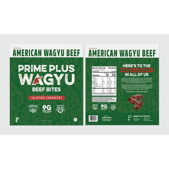 Prime Plus Wagyu Jalapeno Cranberry Beef Bites 2.5oz Bag