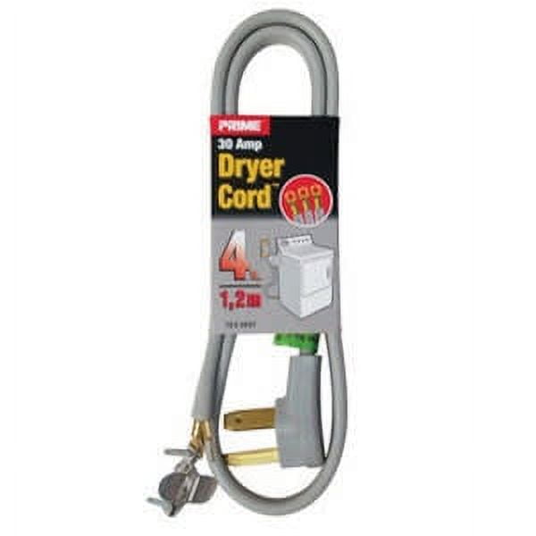 Prime RD100304 4' 10/3 SRDT Gray 30 Amp Dryer Cord