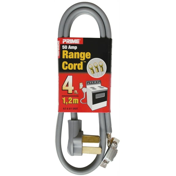 Prime RD628104 4' 6/2 & 8/1 SRDT Gray 50 Amp Range Cord
