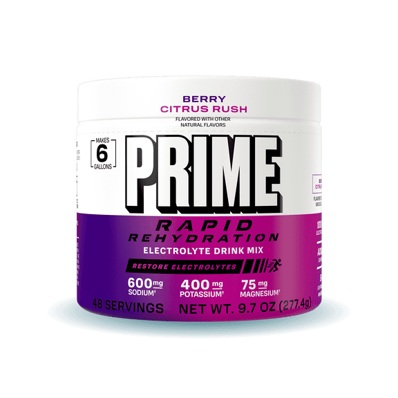 Prime Rapid Rehydration Powder, Berry Citrus , 48 srv, Tub