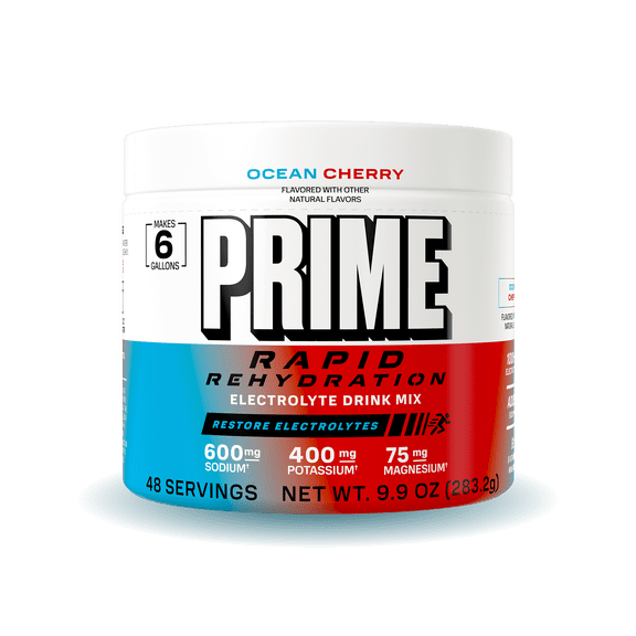 Prime Rapid Rehydration Powder, Ocean Cherry, 48 srv, Tub
