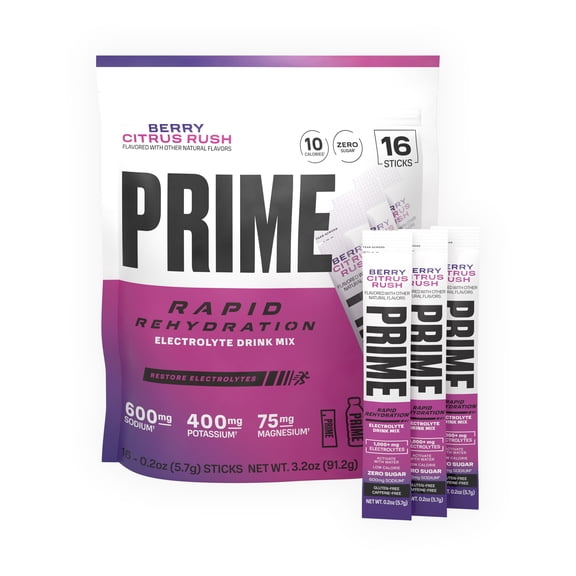 Prime Rapid Rehydration Sticks, Berry Citrus Rush, 16ct, Bag