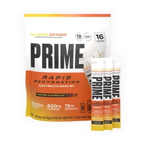 Prime Rapid Rehydration Sticks, Glacier Orange, 16ct, Bag