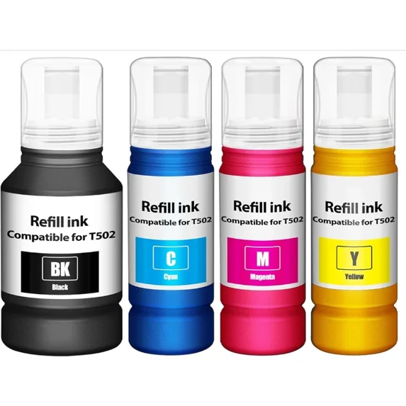 Prime Rolls 502 Compatible Ink Refill Bottles (4-Pack) — Black, Cyan ...