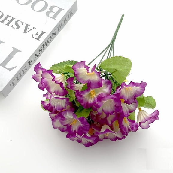 Prime SHISHIan Artificial Flowers For Outdoors Morning Glory Flowers No Fade Faux Plastic Plants Outside Hanging Planter Home Wedding Garden Porch Window Box Purple,Christmas Decorations,Fake Flowers,