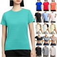 thumbnail image 1 of Camisas Para Hombres! lcziwo Women's Short Sleeve T-Shirts Quick Dry Athletic Running Workout Tees Shirts Summer Training Yoga Rash Guard Tops White M, 1 of 7