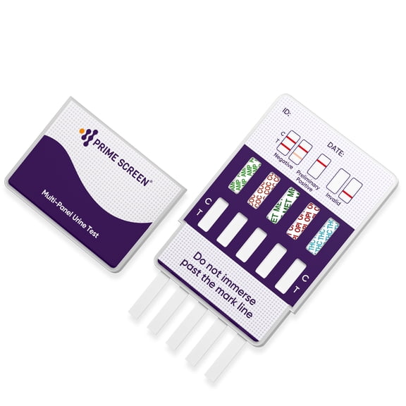 Prime Screen - [10 Pack] 5 Panel Drug Test Kit - Urine Dip Testing Kit Instantly for -THC (Marijuana), AMP, COC, MET (Meth), OPI - WDOA-254