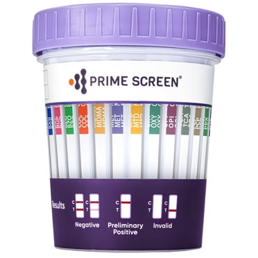 Prime Screen - 14 Panel Instant Urine Drug Test Cup - Marijuana (THC) with 3 AD and Temperature Strips - T1144 - [1 Pack]