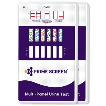 Prime Screen - [2 Pack] 6 Panel Drug Test Kit - Urine Dip Testing Kit Instantly for -THC (Marijuana), AMP, BZO, COC, MET (Meth), OPI - WDOA-264