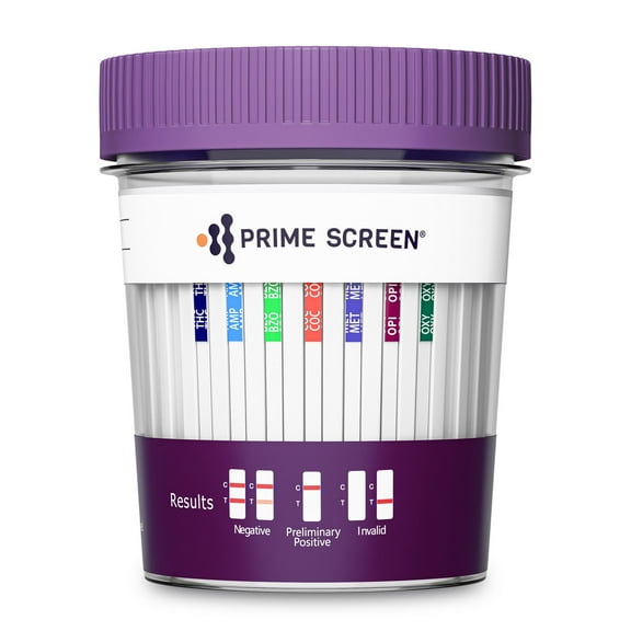 Prime Screen - 7 Panel Instant Urine Drug Testing Cup Kit [1 Pack] T-274 ,Detecting 7 drugs simultaneously: Marijuana (THC), Amphetamine (AMP), Benzodiazepines (BZO), Cocaine (COC), Methamphetamine