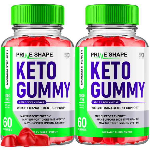 Prime Shape Keto ACV Gummies Maximum Strength Vitamin Supplement 2 Pack