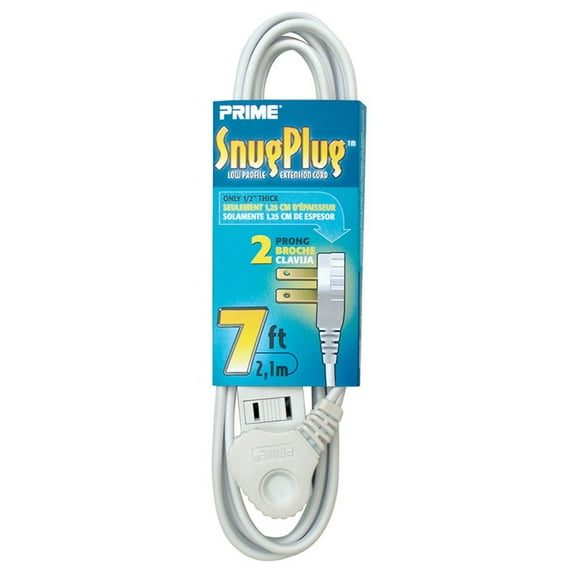 Prime Snug Plug - Power strip - AC 125 V - 1625 Watt - output connectors: 3 (NEMA 1-15) - 7 ft cord - white