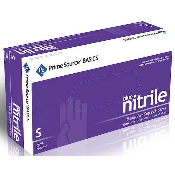 Prime Source Basics Blue Powder Free Small Nitrile Gloves -- 1000 per case.