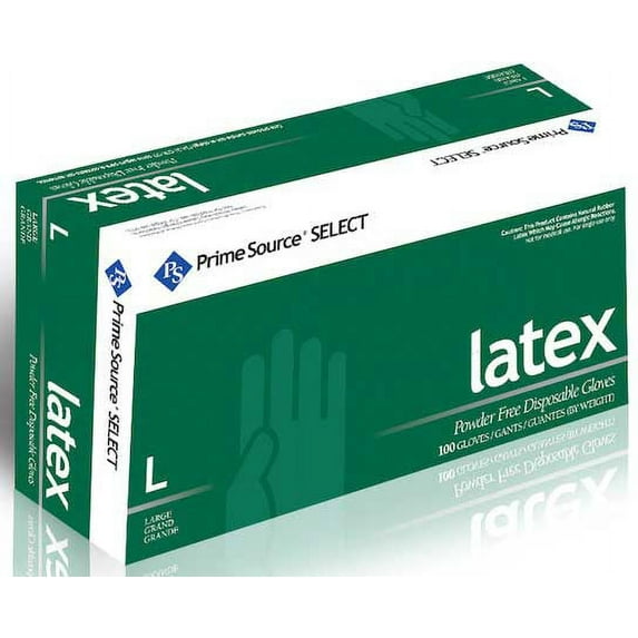 Prime Source Select White Powder Free Large Latex Gloves -- 1000 per case.