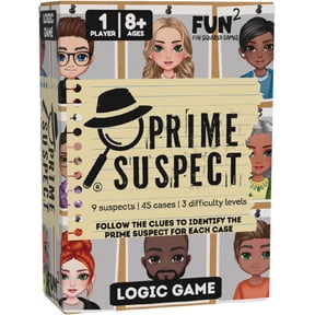 Prime Suspect Logic Deduction Puzzle Game with 45 Case Cards | Single or Cooperative Play | Ages 8+ | Compact Travel Brain Teaser for Kids, Teens & Adults