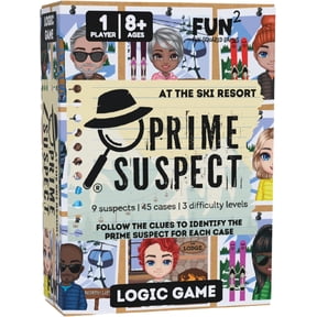 Prime Suspect Logic Game with 45 Case Cards | Single Player or Group Play | Ages 8+ | Compact Brain Teaser Game | 5 Collectible Editions (Prime Suspect: at The Ski Resort)