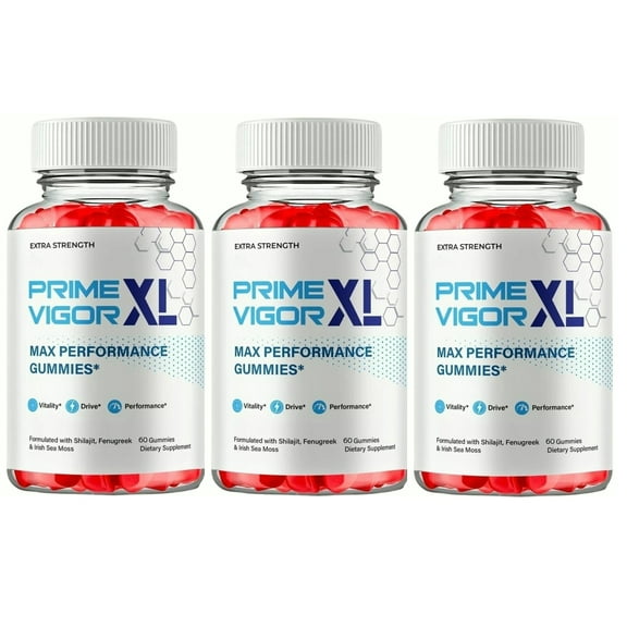 Prime Vigor XL Gummies 1000MG - Performance Enhancing for Men (3 Bottle Pack)