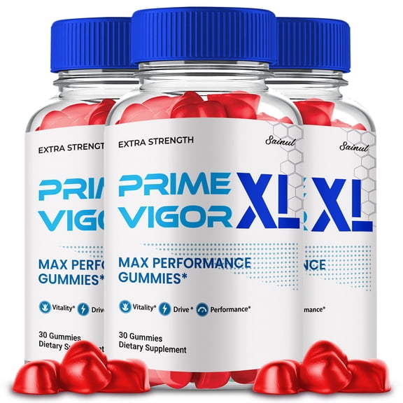 Prime Vigor XL Gummies for Men, Maximum Strength Formula, Prime Vigor XL Male Gummy Supplement, All Natural Premium Formula (3 Pack)