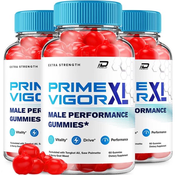 Prime Vigor XL Gummies for Men PrimeVigor XL Male Gummies All-Natural Supplement, PrimeVigorXL Gummies Reviews, 3 Pack, 180 Gummies